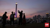 Massa aksi Reuni 212 di Monas, Jakarta, Senin (2/12). (CNN Indonesia/Safir Makki)