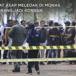 Granat Asap Meledak di Monas, Dua Orang Jadi Korban