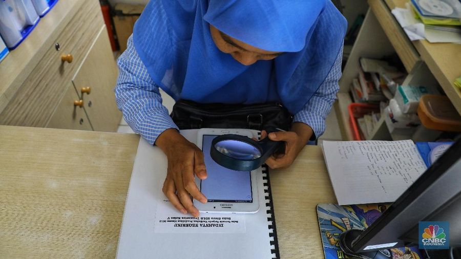 Perpustakaan bagi penyandang disabilitas (CNBC Indonesia/Andrean Kristianto)