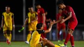 Indonesia mengakhiri pertandingan dengan kemenangan 8-0. (ANTARA FOTO/Sigid Kurniawan)