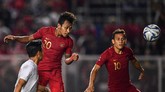 Osvaldo Haay yang merupakan pemain tertajam Timnas Indonesia sempat kesulitan membobol gawang Myanmar. (ANTARA FOTO/Sigid Kurniawan/wsj)