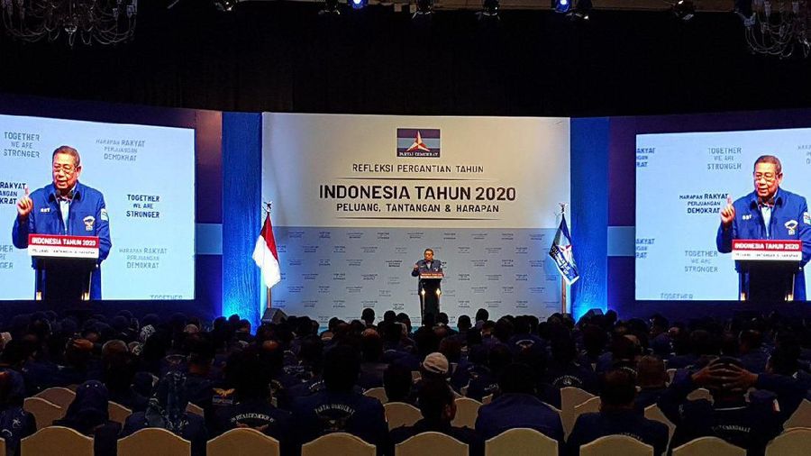 Demikian dikatakan SBY saat menyampaikan pidato refleksi pergantian tahun 2019 di JCC, Jakarta, Rabu (11/12/2019) malam.