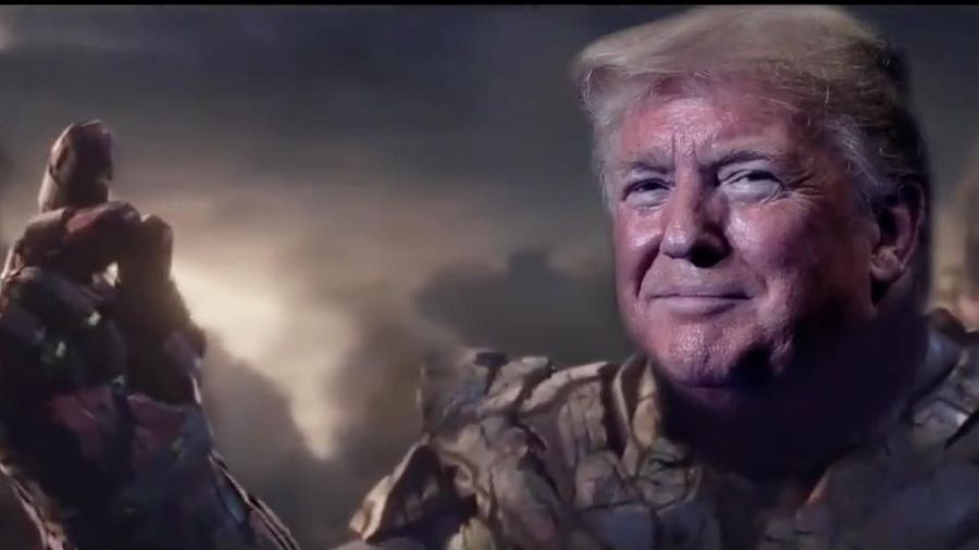 Donald Trump menjadi Thanos (Screenshot Twitter @TrumpWarRoom)