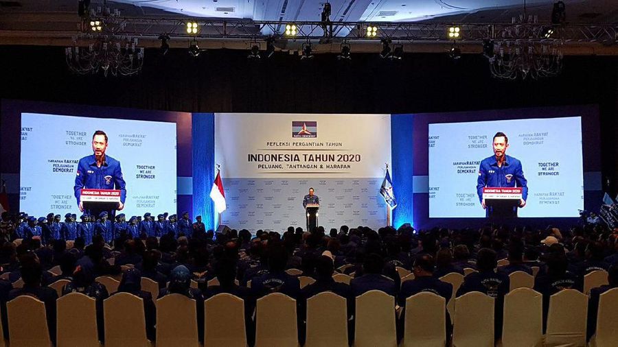 Wakil Ketua Umum Partai Demokrat Agus Harimurti Yudhoyono atau AHY membuka wisuda Taruna Akademi Demokrat di JCC, Senayan, Jakarta. (Twitter Partai Demokrat @PDemokrat)