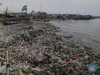 Jorok! Ini Penampakan Sampah di Pantai Kalibaru Cilincing