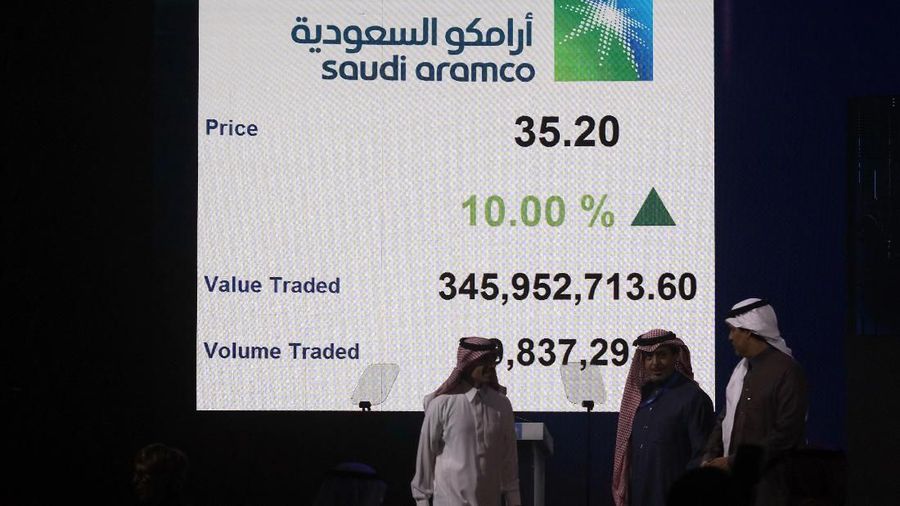 Harga saham Saudi Aramco turun 1,7% pada perdagangan sore.