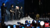 Kemeriahan HUT 18 Transmedia semakin semarak dengan kehadiran EXO. (CNN Indonesia/Andry Novelino)