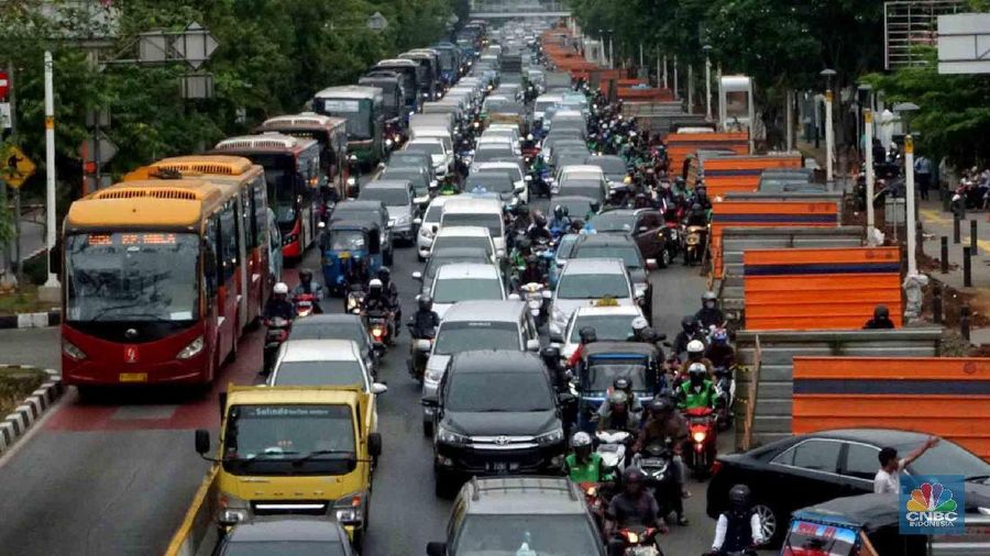 Sabar Ibukota Masih Berbenah, Jangan Pucet Lihat Jakarta Macet. (CNBC Indonesia/Muhammad Sabki)