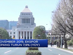 November 2019, Ekspor Jepang Turun 7,9% (YoY)