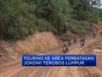 Ini Gaya Touring Jokowi Terabas Lumpur di Perbatasan Nunukan