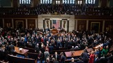 Dewan Perwakilan Amerika Serikat menyetujui memakzulkan Presiden Donald Trump melalui pemungutan suara. (Photo by SAUL LOEB / AFP)