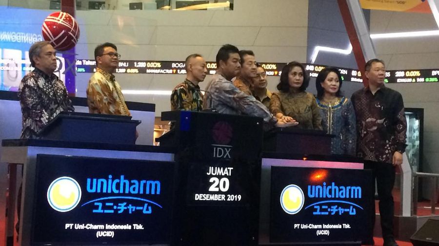 Unicharm menjadi perusahaan tercatat ke 54 yang tercatat sepanjang tahun 2019 dengan kode saham UCID dan menjadi emiten ke 667 di BEI.