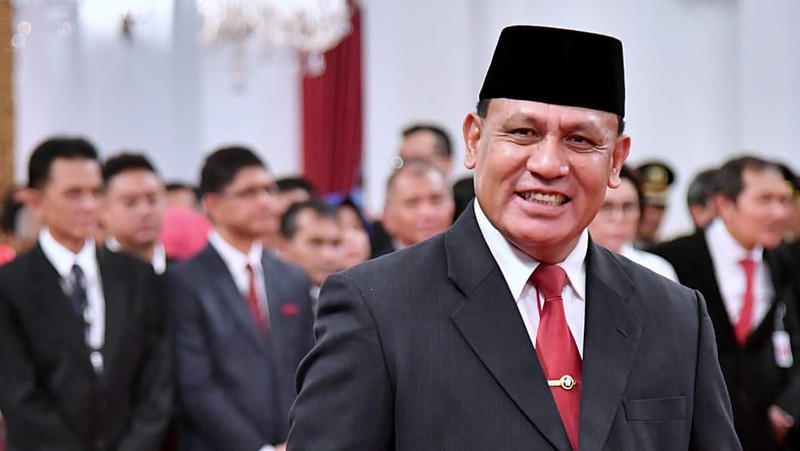 Ketua KPK Firli Bahuri mengikuti acara Pengucapan Sumpah/Janji Pejabat Negara Masa Jabatan Tahun 2019-2023 di hadapan Presiden Republik Indonesia.