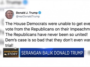 Trump Serang Balik Partai Demokrat di Twitter