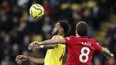 Manchester United bertamu ke markas Watford di Stadion Vicarage Road dalam pekan ke-18 liga Inggris. (AP Photo/Petros Karadjias)