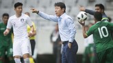 Shin Tae Yong meraih kemenangan mengejutkan di Piala Dunia 2018 setelah Korea Selatan mengalahkan juara bertahan Jerman di laga terakhir Grup F. (VLADIMIR SIMICEK / AFP)