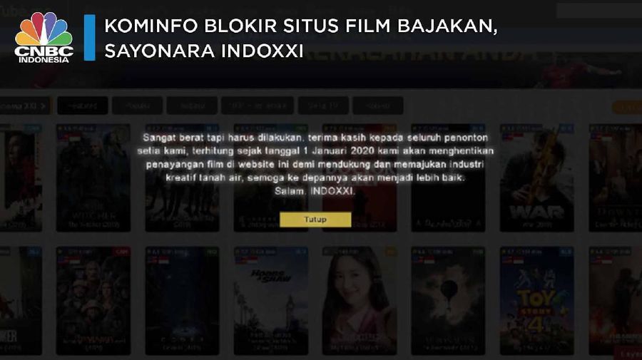 Kominfo Blokir Situs Film Bajakan, Sayonara IndoXXI