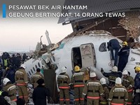 Pesawat Bek Air Hantam Gedung Bertingkat, 14 Orang Tewas