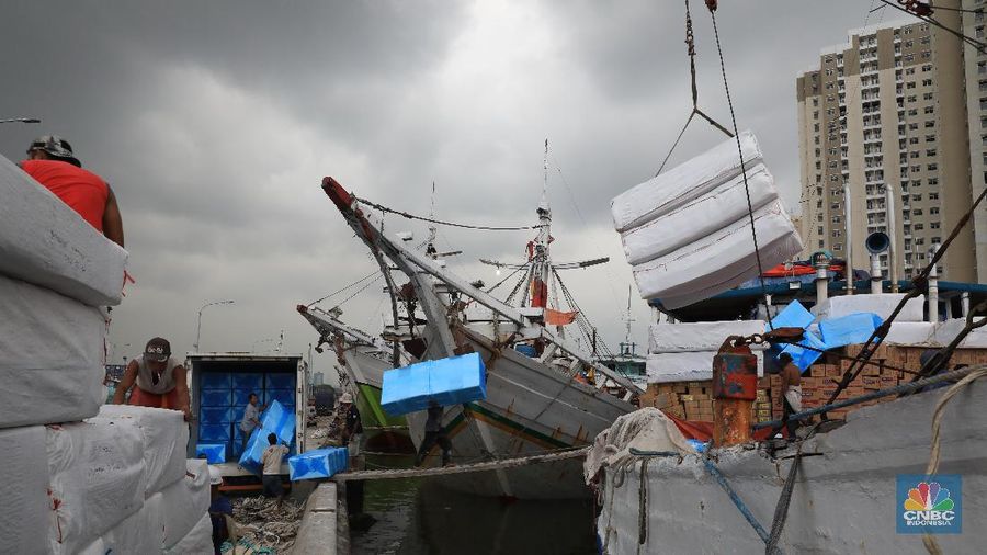 Aktivitas bongkar muat di Pelabuhan Sunda Kelapa, Jakarta Utara, masih normal atau belum mengalami peningkatan signifikan menjelang akhir tahun 2019.