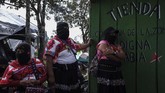 Mereka menghadiri Pertemuan Internasional Perempuan ke-2 yang didakan oleh Tentara Pembebasan Nasional Zapatista selama empat hari. (AP Photo/Isabel Mateos)