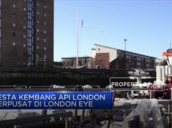 Persiapan Kembang Api untuk Malam Tahun Baru di London