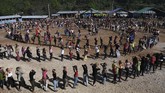 Zapatista memerintah sendiri dan menguasai wilayah besar negara bagian paling selatan Meksiko itu sejak pemberontak bangkit untuk menuntut hak-hak adat yang lebih besar pada Januari 1994. (AP Photo/Isabel Mateos)