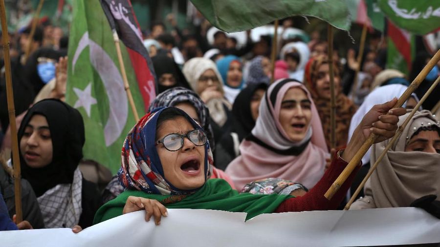 Shiite Muslims chant slogans during a rally to condemn the killing of Iranian Revolutionary Guard Gen. Qassem Soleimani by a U.S. airstrike in Iraq, in Islamabad, Pakistan, Sunday, Jan. 5, 2020. Iran has vowed 