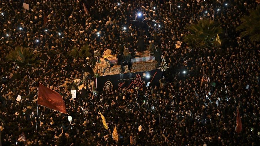 Prosesi terakhir dari pemakaman Jenderal Qasem Soleimani yang tewas di rudal AS, dilakukan hari ini, Selasa (7/1/2020).