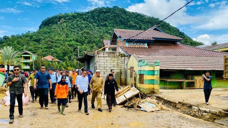 Jokowi mengatakan beberapa penyebab bencana banjir bandang di Lebak adalah akibat perambahan hutan dan penambangan emas secara ilegal.