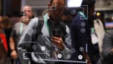 Konsep Smart Door & Fresh Keeper di stan LG CES 2020. (AP Photo/John Locher)