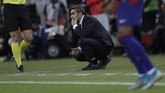 Ernesto Valverde menjalani pertandingan terakhir sebagai pelatih Barcelona saat dikalahkan Atletico Madrid 2-3 pada semifinal Piala Super Spanyol di Jeddah, 10 Januari 2020. Valverde kemudian dipecat pada Senin (13/1). (AP Photo/Amr Nabil)
