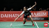Selain Ruselli Hartawan (tampak di foto) dan Fitriani yang tersingkir, Gregoria Mariska juga tersingkir di babak pertama karena kalah dari unggulan kedua Akane Yamaguchi. (CNN Indonesia/Andry Novelino)