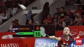 Fitriani menghadapi Han Yue di babak pertama Indonesia Masters. (CNN Indonesia/Andry Novelino)