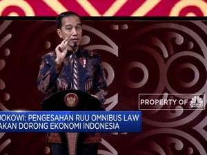 Di PTIJK, Jokowi Tantang DPR Selesaikan Omnibus Law 100 Hari