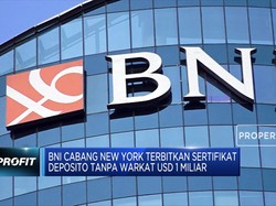BNI Cabang NY Rilis Sertifikat Deposito Tanpa Warkat