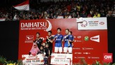 Kevin/Marcus berhasil mempertahankan gelar juara di Indonesia Masters sekaligus meraih gelar perdana di 2020. (CNN Indonesia/Andry Novelino)