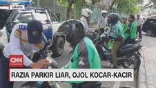 VIDEO: Razia Parkir Liar, Ojol Kocar-kacir