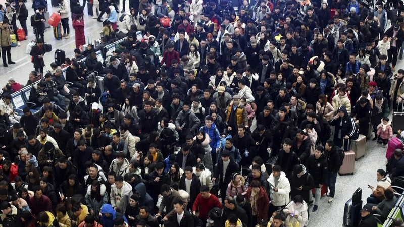 Jelang perayaan Imlek, warga China juga melakukan ritual mudik.