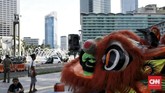 Menyelaraskan dengan makna Tahun Baru Imlek, Pemprov DKI Jakarta mendukung terlaksananya beragam hiburan, parade, serta ornamen khas Negeri Tirai Bambu. (CNN Indonesia/Andry Novelino)