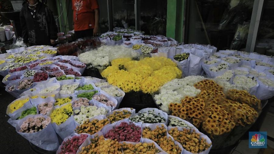 Penjualan bunga di Pasar Bunga Rawa Belong meningkat jelang Imlek.