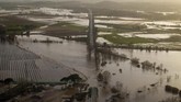 Banjir yang menerjang membuat jalur perjalanan darat terputus di beberapa wilayah. (AP Photo/Emilio Morenatti)