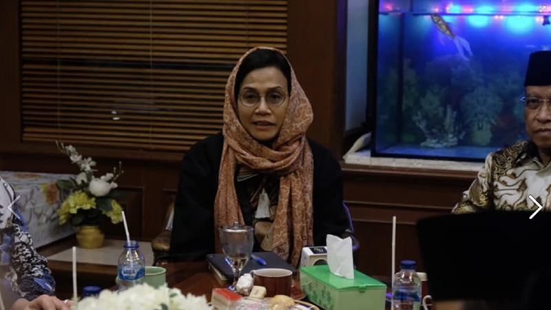 Sri Mulyani berkunjung ke kantor PBNU untuk bersilaturahmi dan berdiskusi bersama.