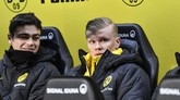 Erling Haaland memulai laga dari bangku cadangan dan baru diturunkan di menit ke-65 saat menghadapi FC Koln. (AP Photo/Martin Meissner)