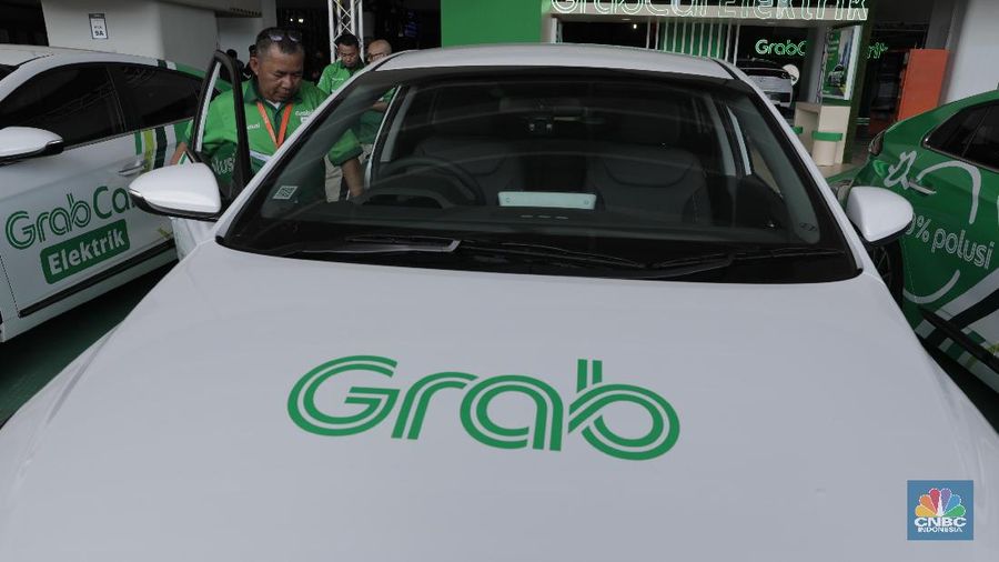 Mobil Listrik Grab Indonesia. (CNBC Indonesia/Tri Susilo)