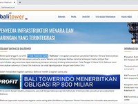 Bali Towerindo Menerbitkan Obligasi Rp 800 Miliar