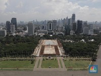 Revitalisasi Dihentikan Sementara, Ini Suasana Kawasan Monas