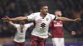 Bremer Gleison berhasil menyamakan kedudukan menjadi 1-1 di menit ke-34. (Fabio Ferrari/Lapresse via AP)
