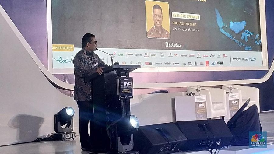 Wakil Menteri Keuangan Suahasil Nazara dalam acara Katadata Indonesia Data and Economic Conference 2020. (CNBC Indonesia/Arif Budiansyah)