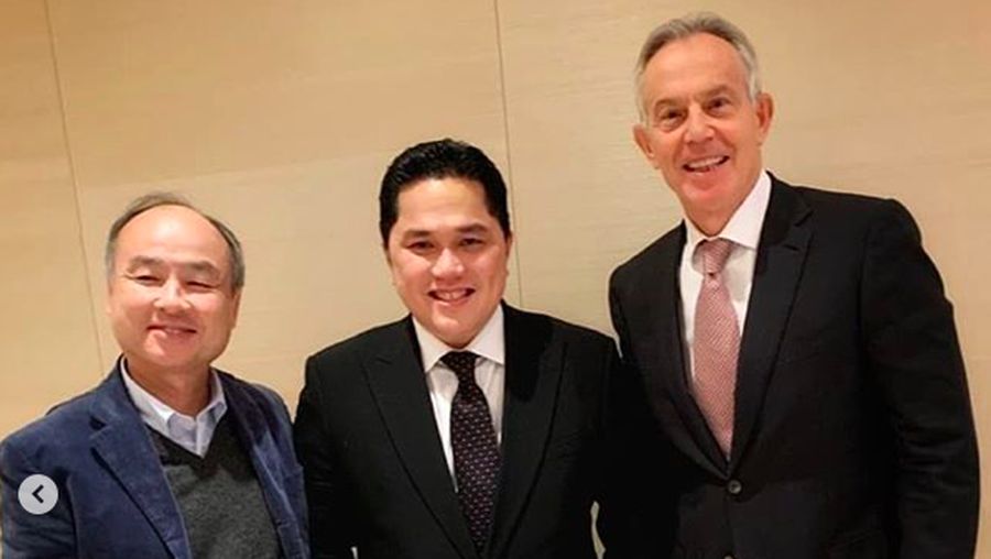 Erick Thohir, dalam perjalanan dinas keduanya ke Jepang bertemu dengan Tony Blair dan CEO Softbank.