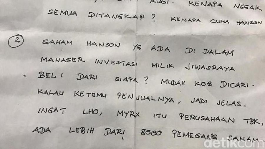Pihak itu adalah pemilik saham Hanson sebelum dibeli oleh Jiwasraya.